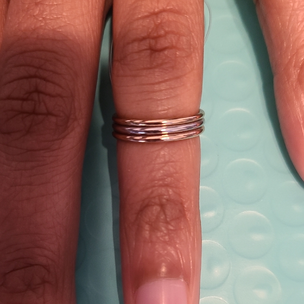 Elegant 3 Tone Stacking Knuckle Ring Set